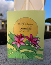 Load image into Gallery viewer, Deepest Sympathy hand-drawn Hawaii greeting card, photo 4