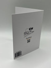 Load image into Gallery viewer, Back of the Dino Birthday greeting card with the Paradise Visions logo