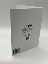 Load image into Gallery viewer, Back of the Finger Hearts greeting card with the Paradise Visions logo