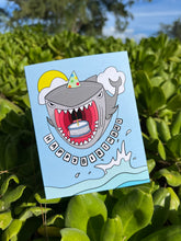 Load image into Gallery viewer, Birthday Shark hand-drawn Hawaii greeting card, photo 4