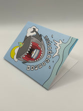 Load image into Gallery viewer, Birthday Shark hand-drawn Hawaii greeting card, photo 2