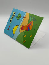 Load image into Gallery viewer, Aloha Rooster hand-drawn Hawaii greeting card, photo 2