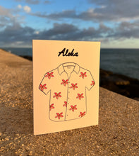 Load image into Gallery viewer, Aloha shirt hand-drawn Hawaii greeting card, photo 4
