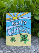Load image into Gallery viewer, Honu Birthday hand-drawn Hawaii greeting card, photo 4