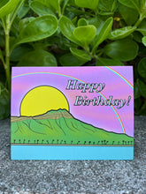 Load image into Gallery viewer, Diamond Head Birthday hand-drawn Hawaii greeting card, photo 4